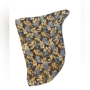 Vintage-Inspired Leaf Print Bathing Suit Wrap Skirt + Bottoms